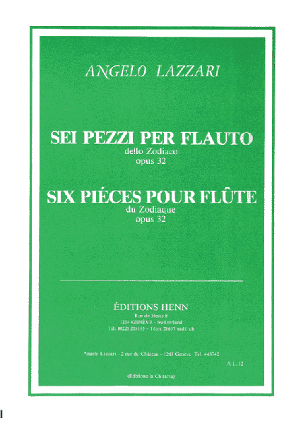 AL12 - Six pièces pour flûte - Opus 12