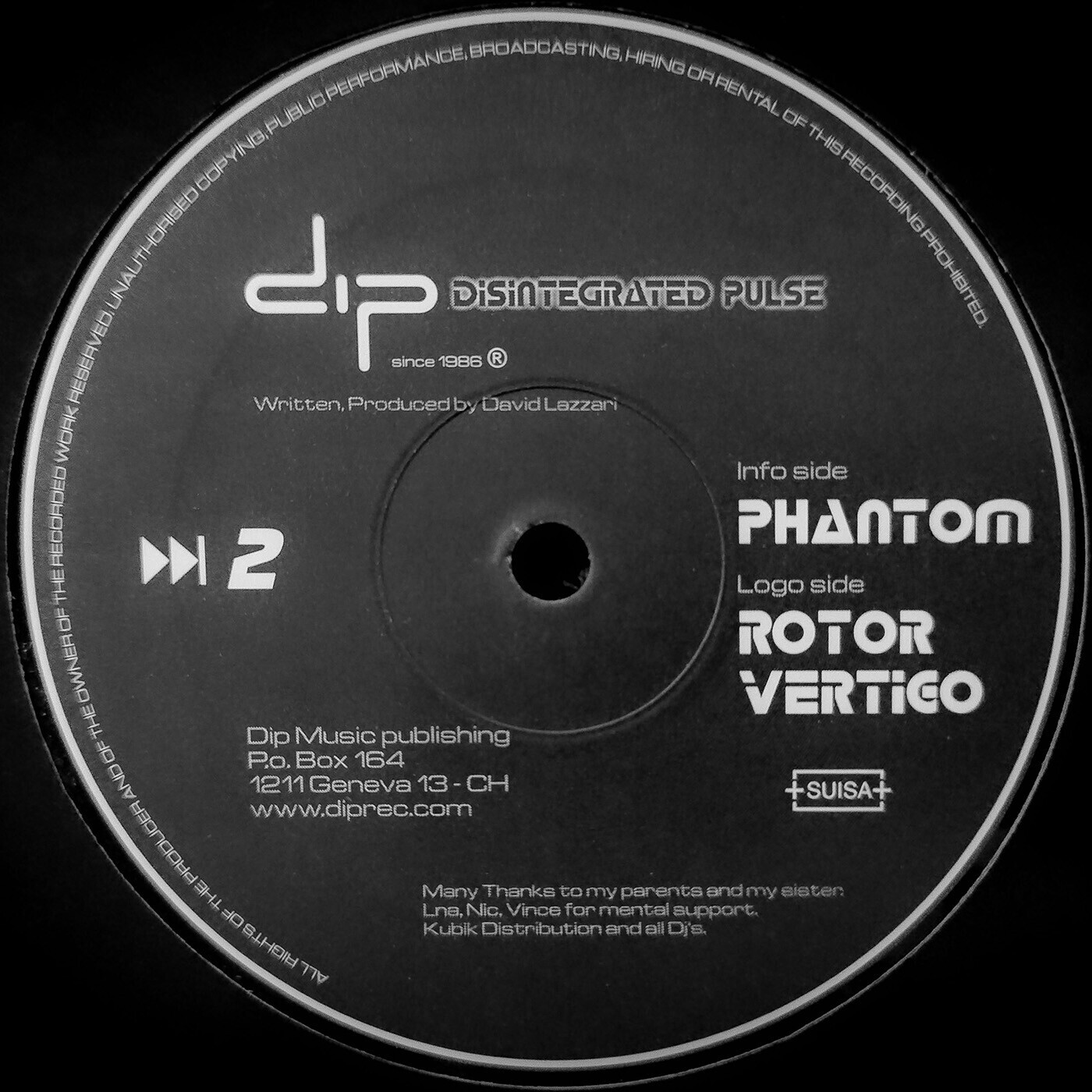 Cover of David Lazzari - Disintegrated Pulse 2 EP (DIP002) on DIP Recordings.