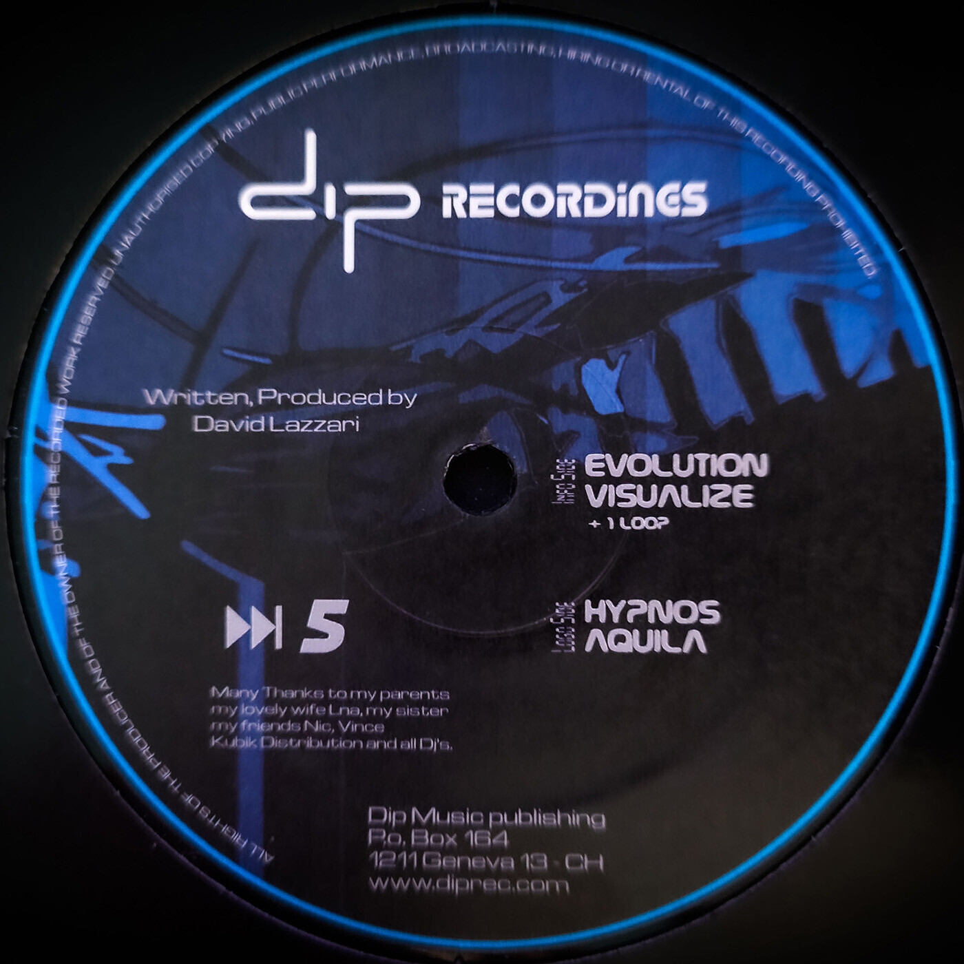 Cover of David Lazzari - Evolution EP (DIP005) on DIP Recordings.